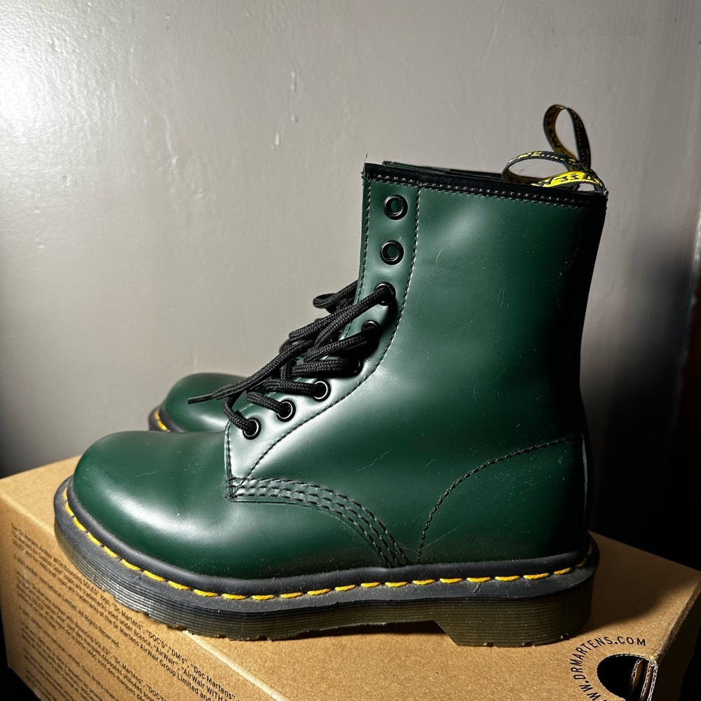 Dr. Martens Forest Green Leather Boots